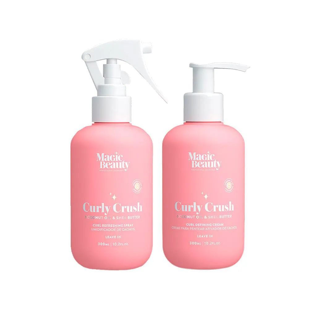 KIT MAGIC BEAUTY CURLY CRUSH - CREME PARA PENTEAR E ATIVADOR 300ML E UMIDIFICADOR DE CACHOS 300ML