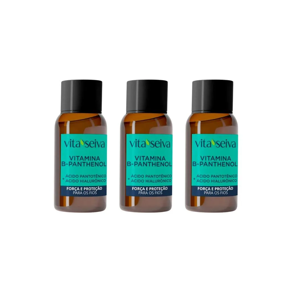OLEO CAPILAR VEGETAL VITA SEIVA B-PANTHENOL 30ML-KIT C/3UN