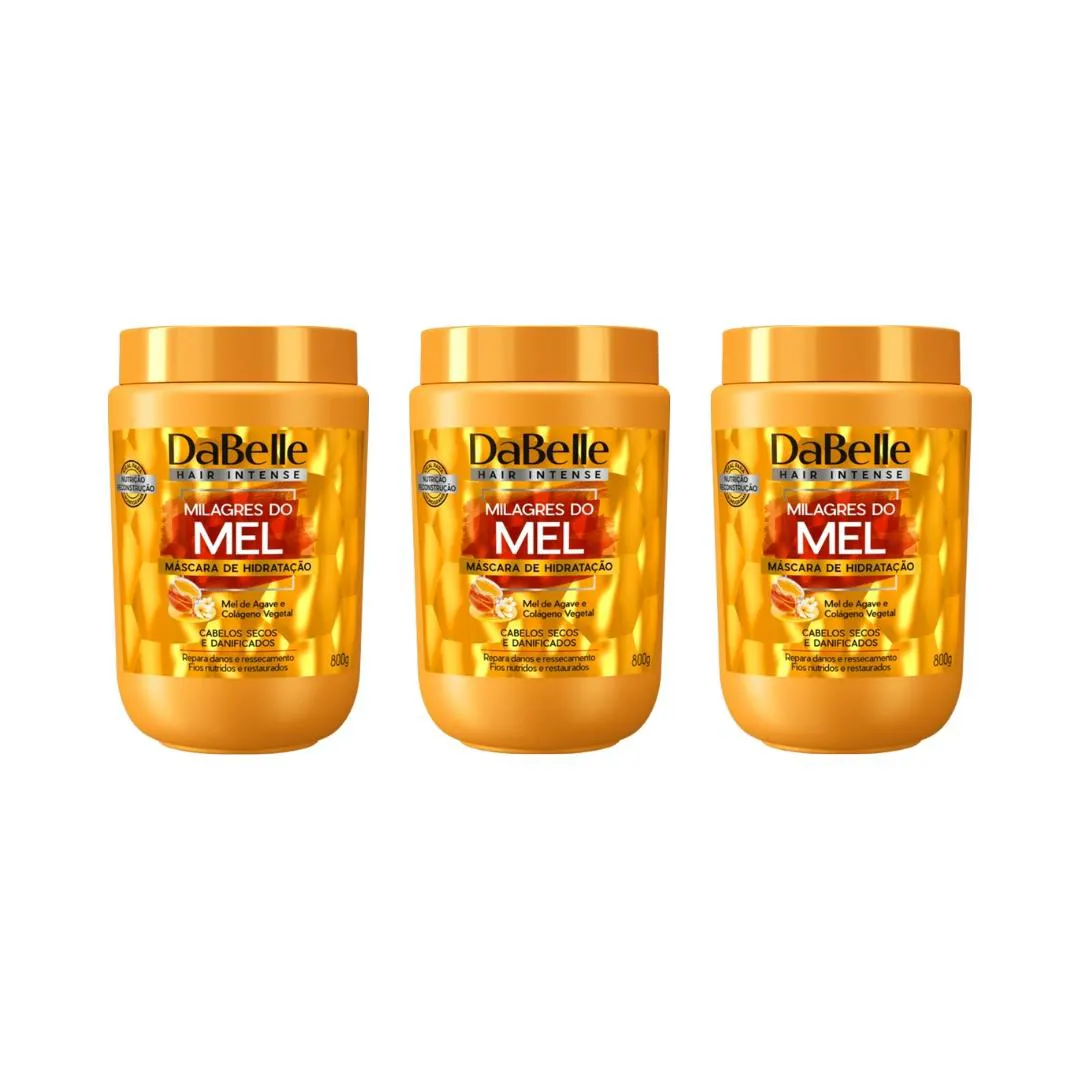 MASCARA DABELLE 800G MILAGRES DO MEL - KIT C/3UN