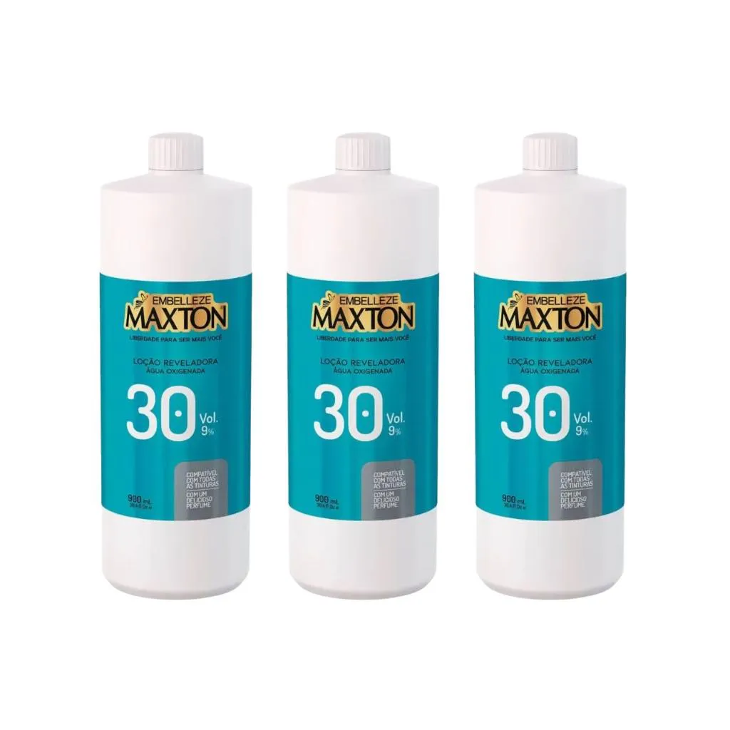 LOCAO REVELADORA MAXTON OX 30 VOL 900ML - KIT C/ 3UN