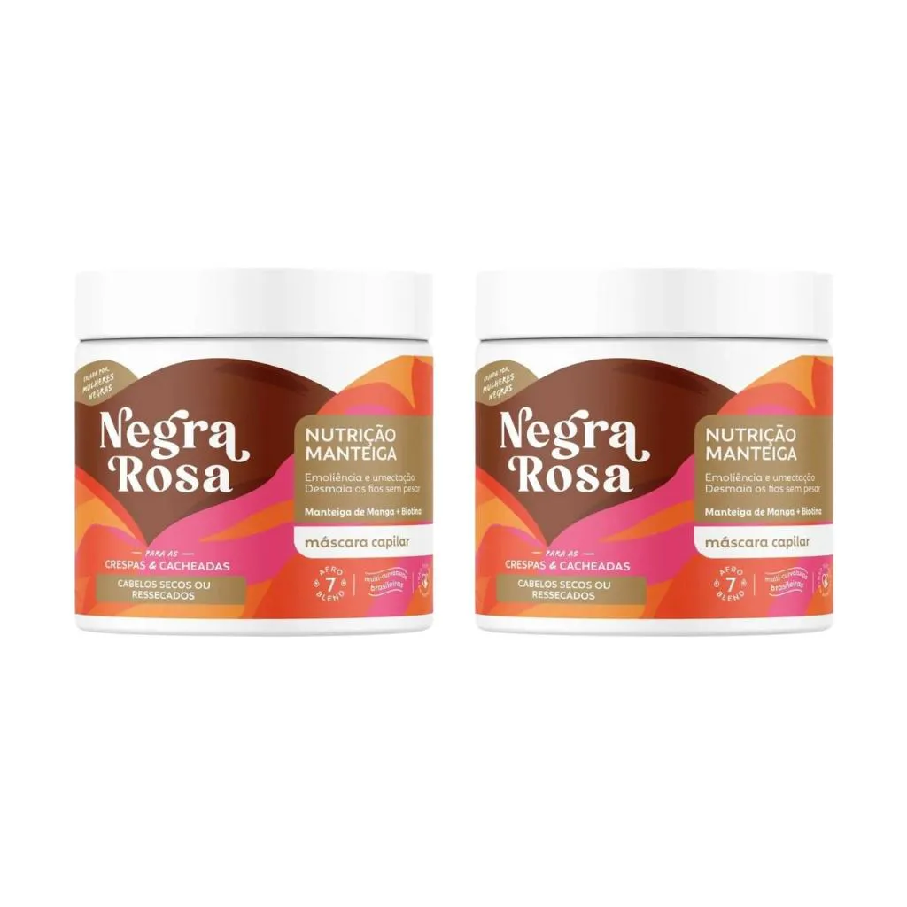 MASCARA CAPILAR NEGRA ROSA 500G NUTRIçAO - KIT C/ 2UN