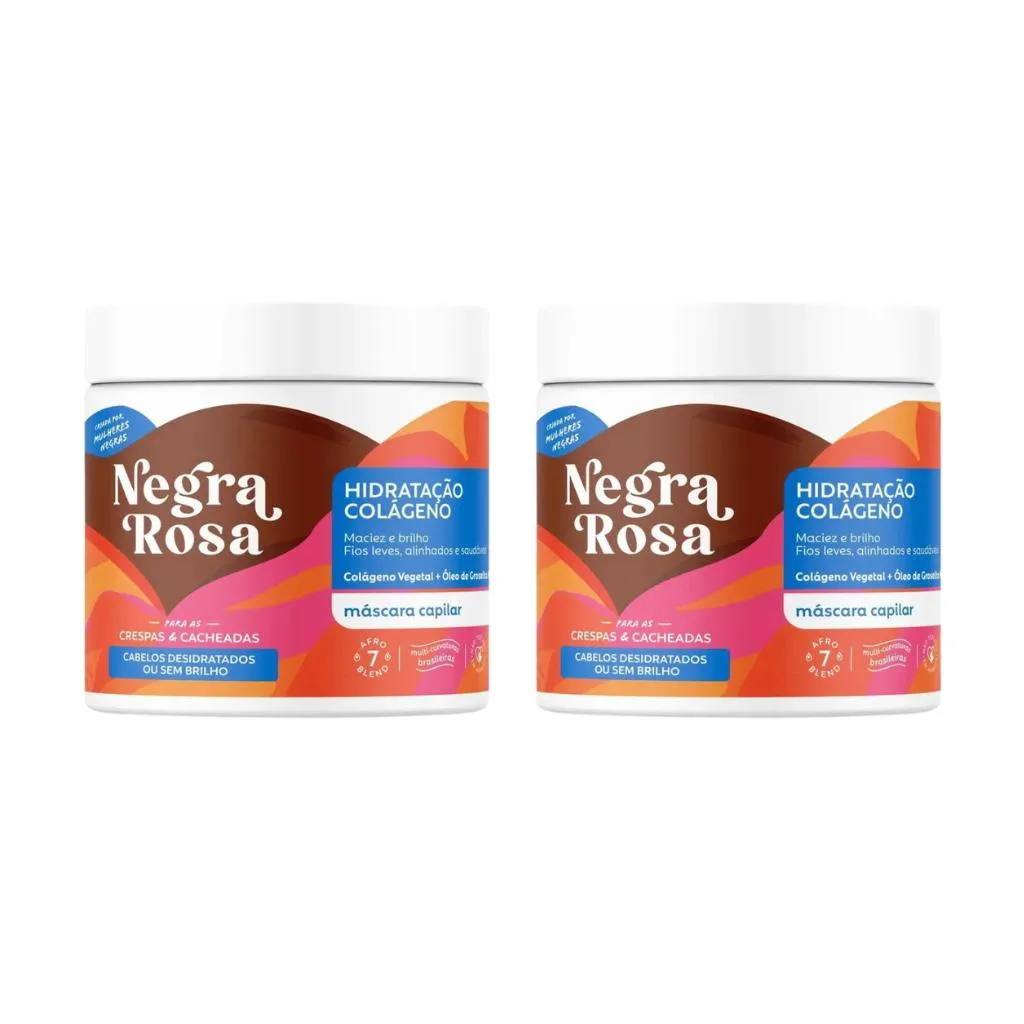 MASCARA CAPILAR NEGRA ROSA 500G HIDRATAçAO - KIT C/ 2UN