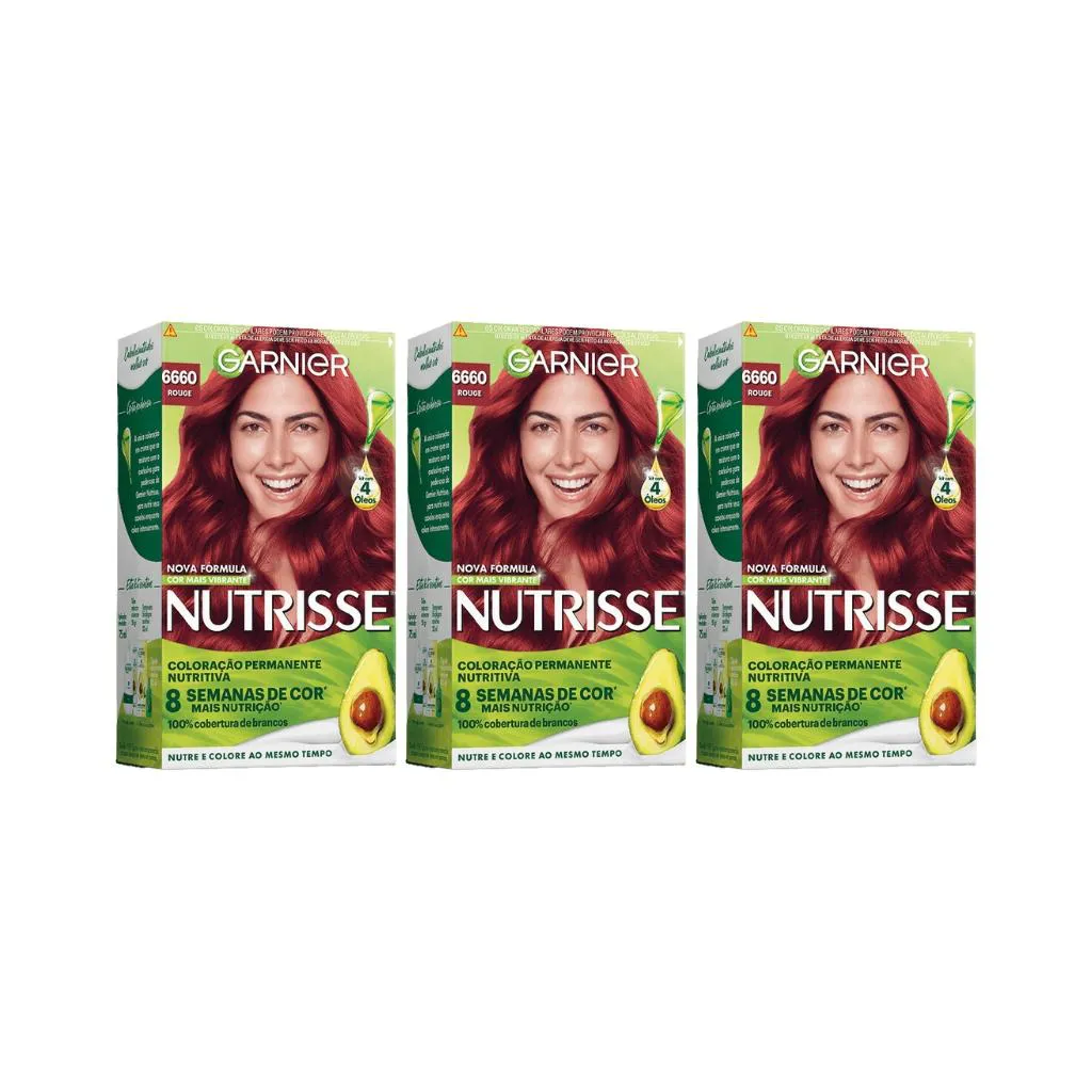 COLORAçAO NUTRISSE 66.60 ROUGE - KIT C/3UN