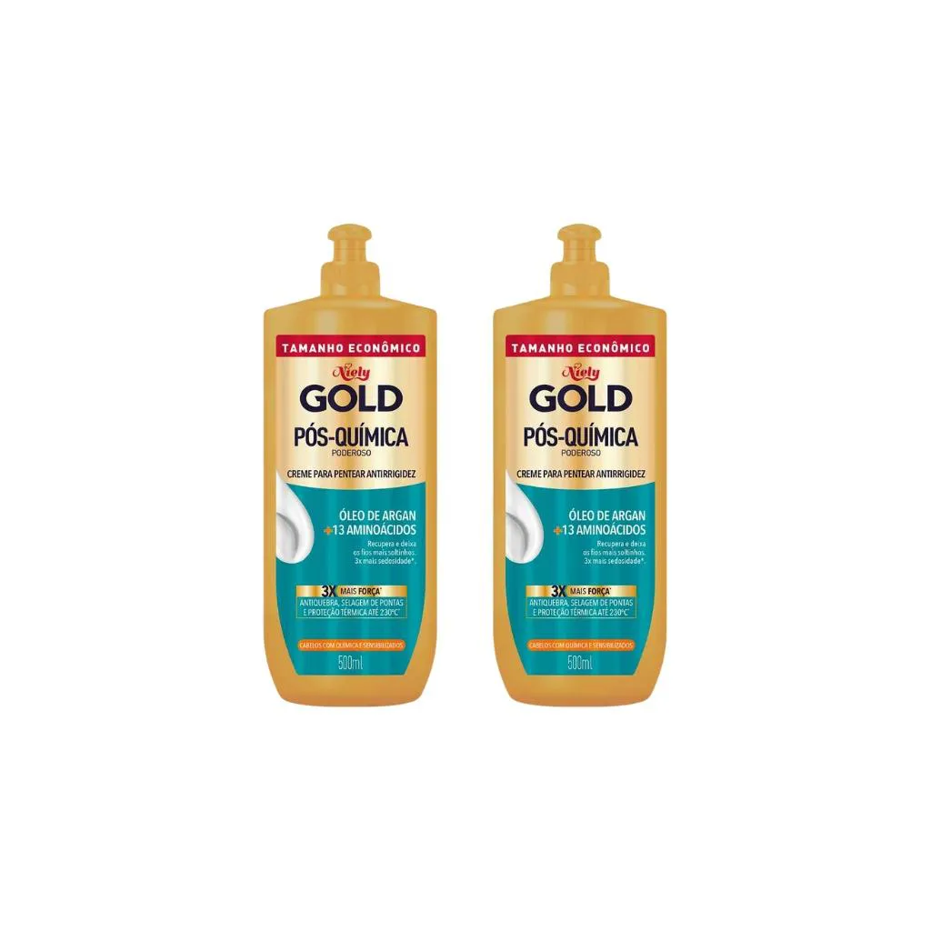 CREME PARA PENTEAR NIELY GOLD 500ML POS-QUIMICA-KIT C/2UN