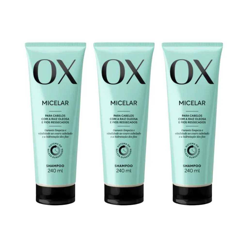 SHAMPOO OX 240ML MICELAR - KIT C/ 3UN
