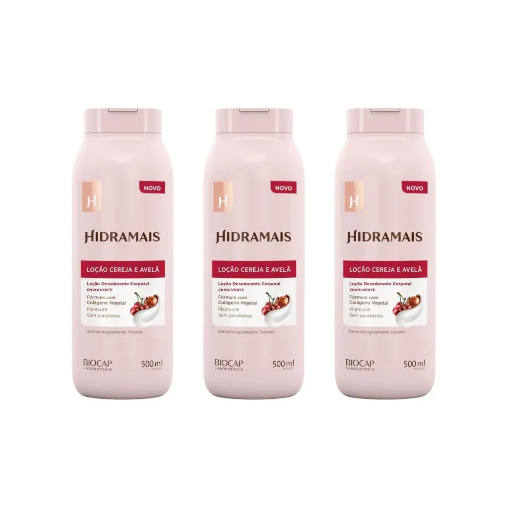 HIDRATANTE CORPORAL HIDRAMAIS 500ML CEREJA E AVELA - 3UN
