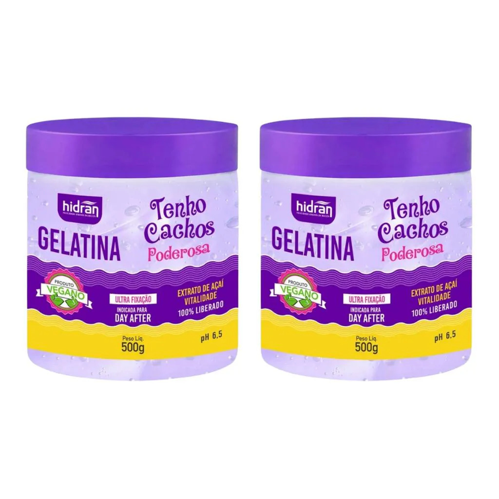 GELATINA HIDRAN 500G TENHO CACHOS DAY AFTER - KIT C/ 2UN