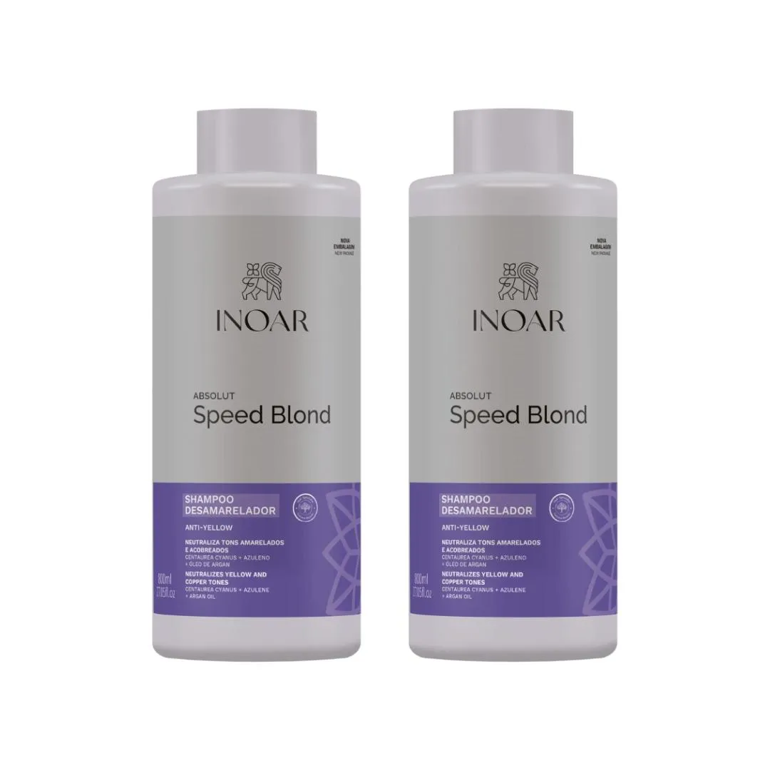 Shampoo Inoar Speed Blond Neutralização de Tons Amarelados Pigmentos Violetas 500ml