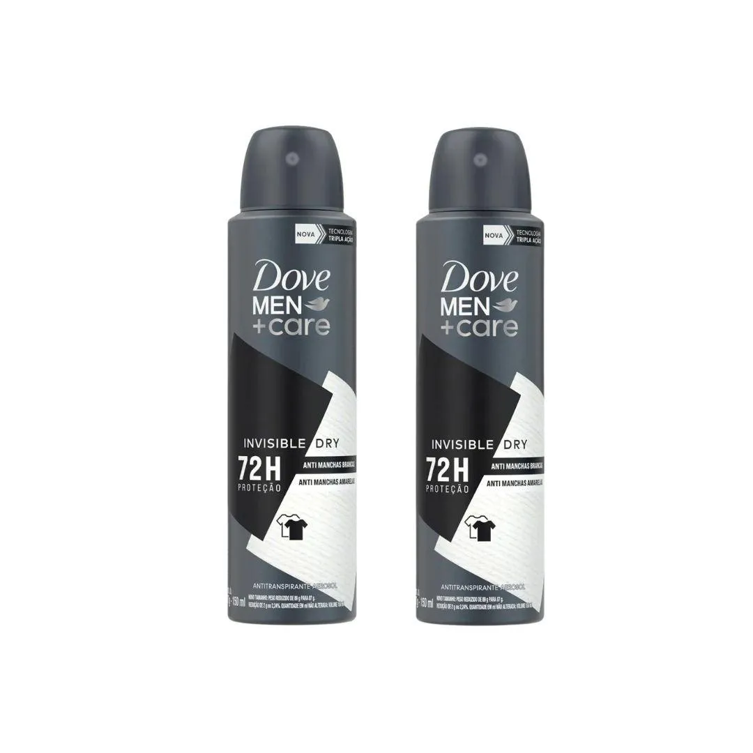 DESODORANTE AERO DOVE 150ML MASC INVISIBLE DRY - KIT C/ 2UN