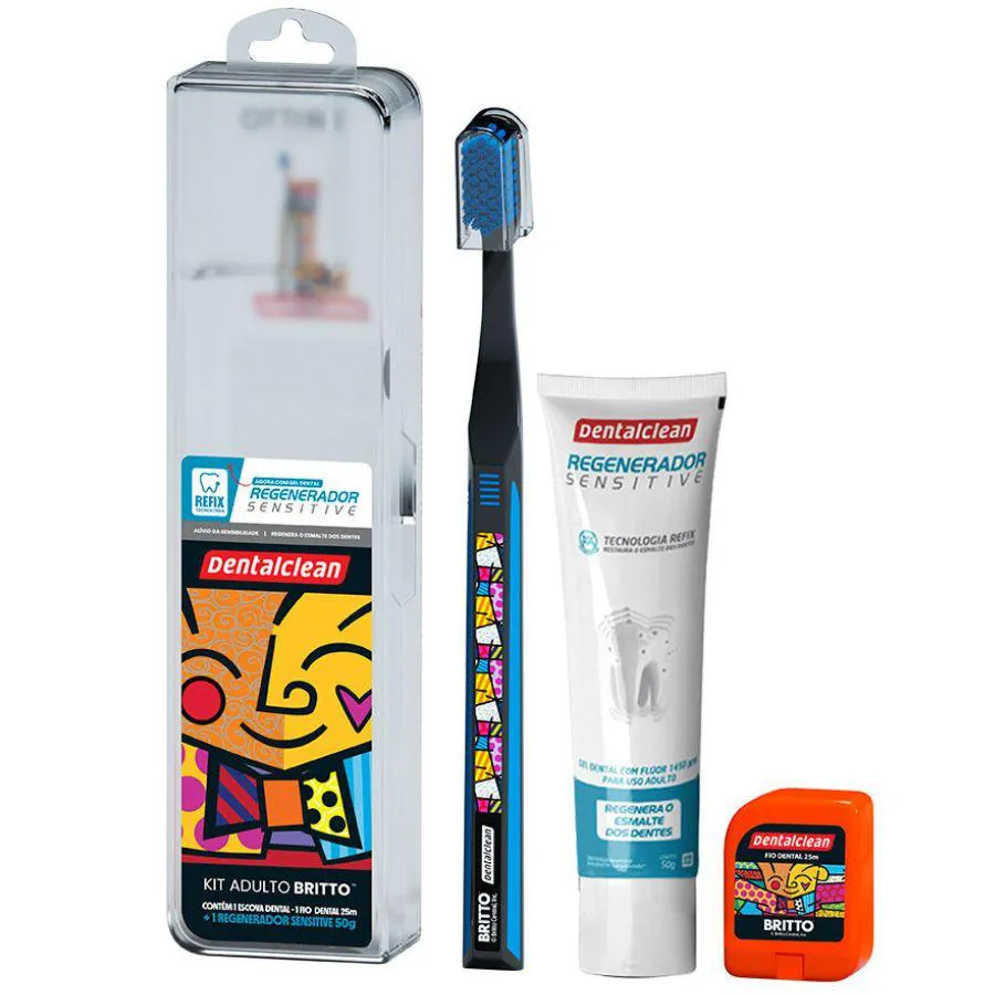 KIT DENTAL ROMERO BRITTO TRASPARENTE ( 3 ITENS ) - DENTALCLEAN