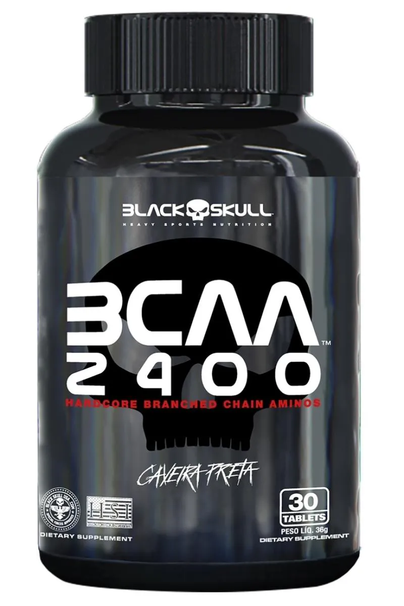 BCAA 2400 CAVEIRA PRETA BLACK SKULL - 30 TABLETES