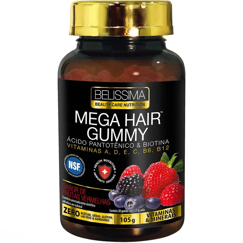 MEGA HAIR GUMMY BELISSIMA (30 GOMAS)