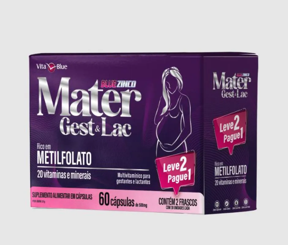 BLUE ZINCO MATER GESTANTES & LACTANTES COM 60 CáPSULAS
