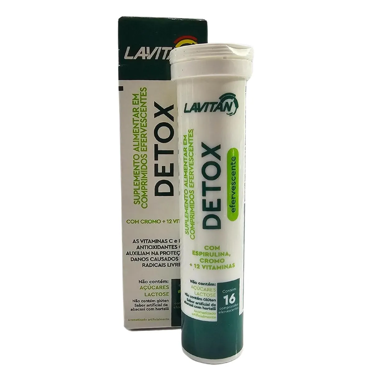 SUPLEMENTO ALIMENTAR EFERVESCENTES DETOX LAVITAN CIMED COM 16 COMPRIMIDOS