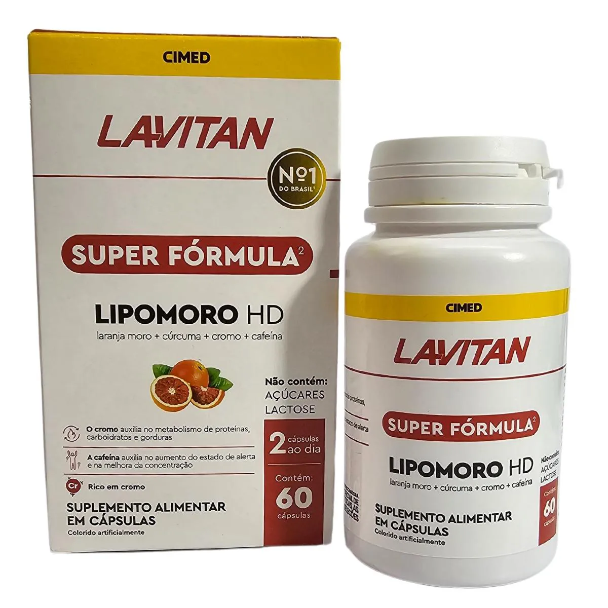 SUPLEMENTO ALIMENTAR LIPOMORO HD SUPER FóRMULA LAVITAN CIMED 60 CáPSULAS