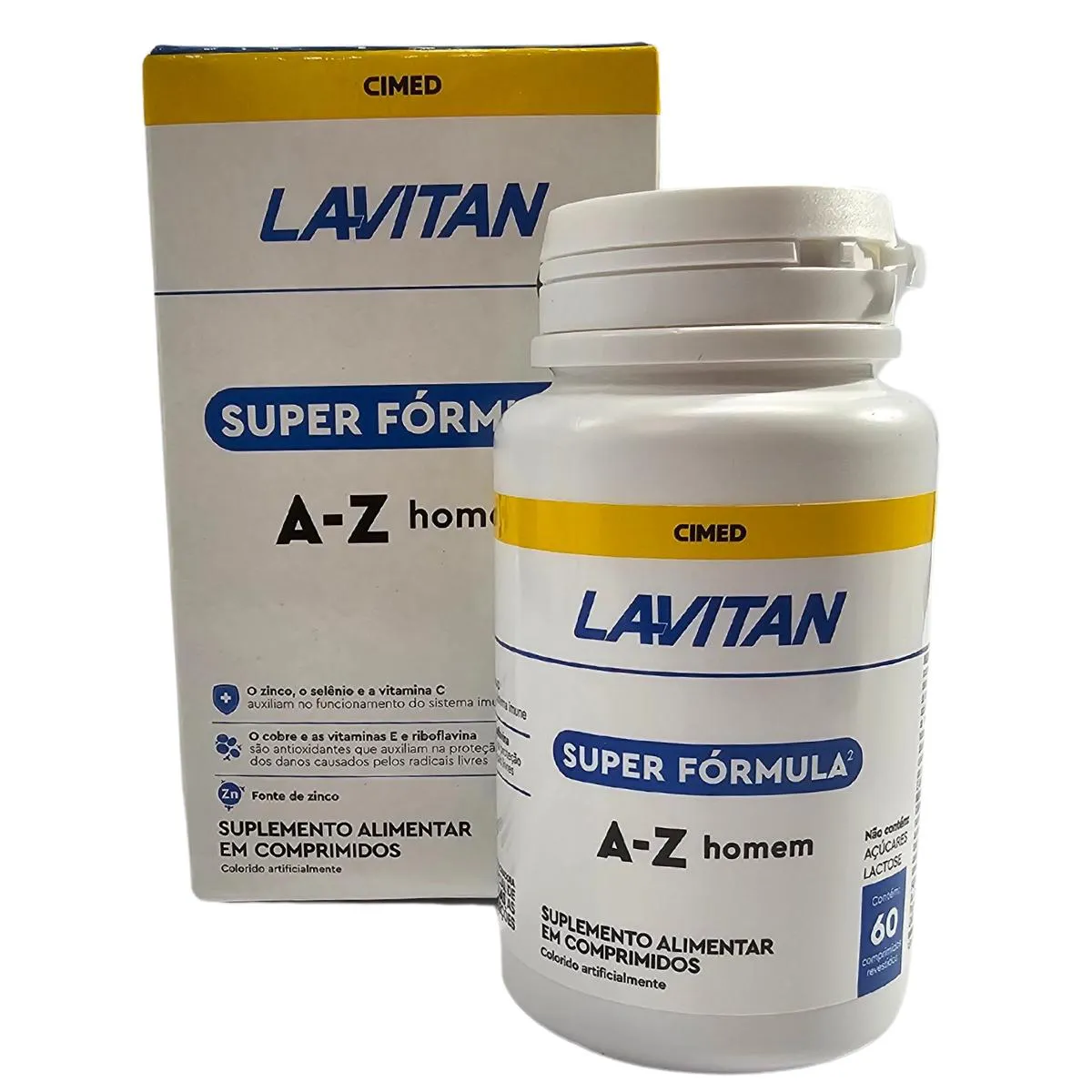 SUPLEMENTO ALIMENTAR A-Z HOMEM SUPER FóRMULA LAVITAN CIMED 60 COMPRIMIDOS