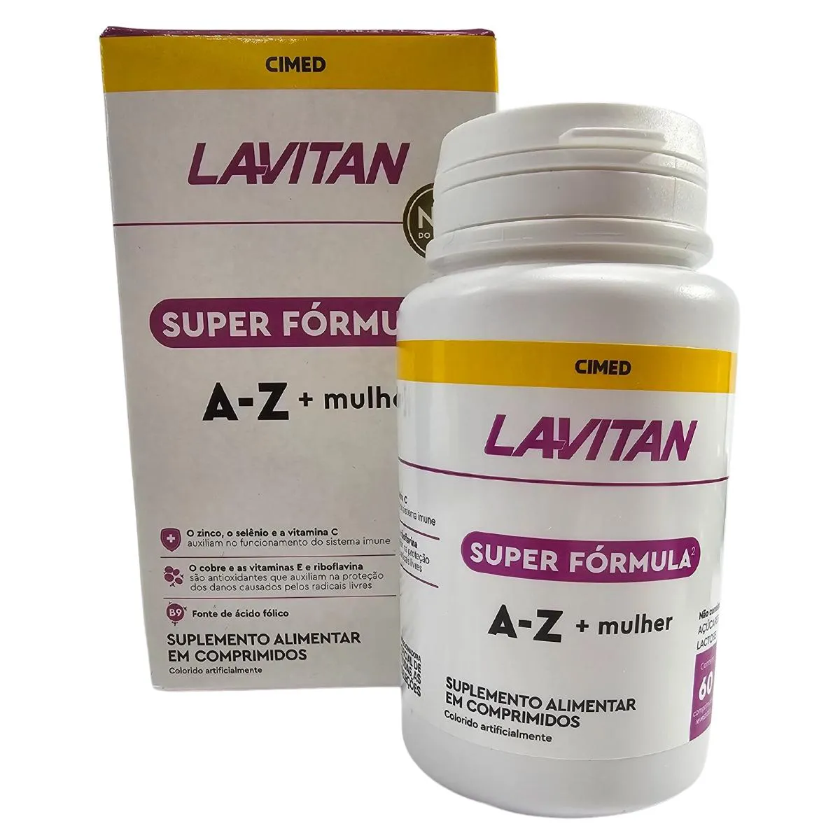 SUPLEMENTO ALIMENTAR A-Z MULHER SUPER FóRMULA LAVITAN CIMED 60 COMPRIMIDOS