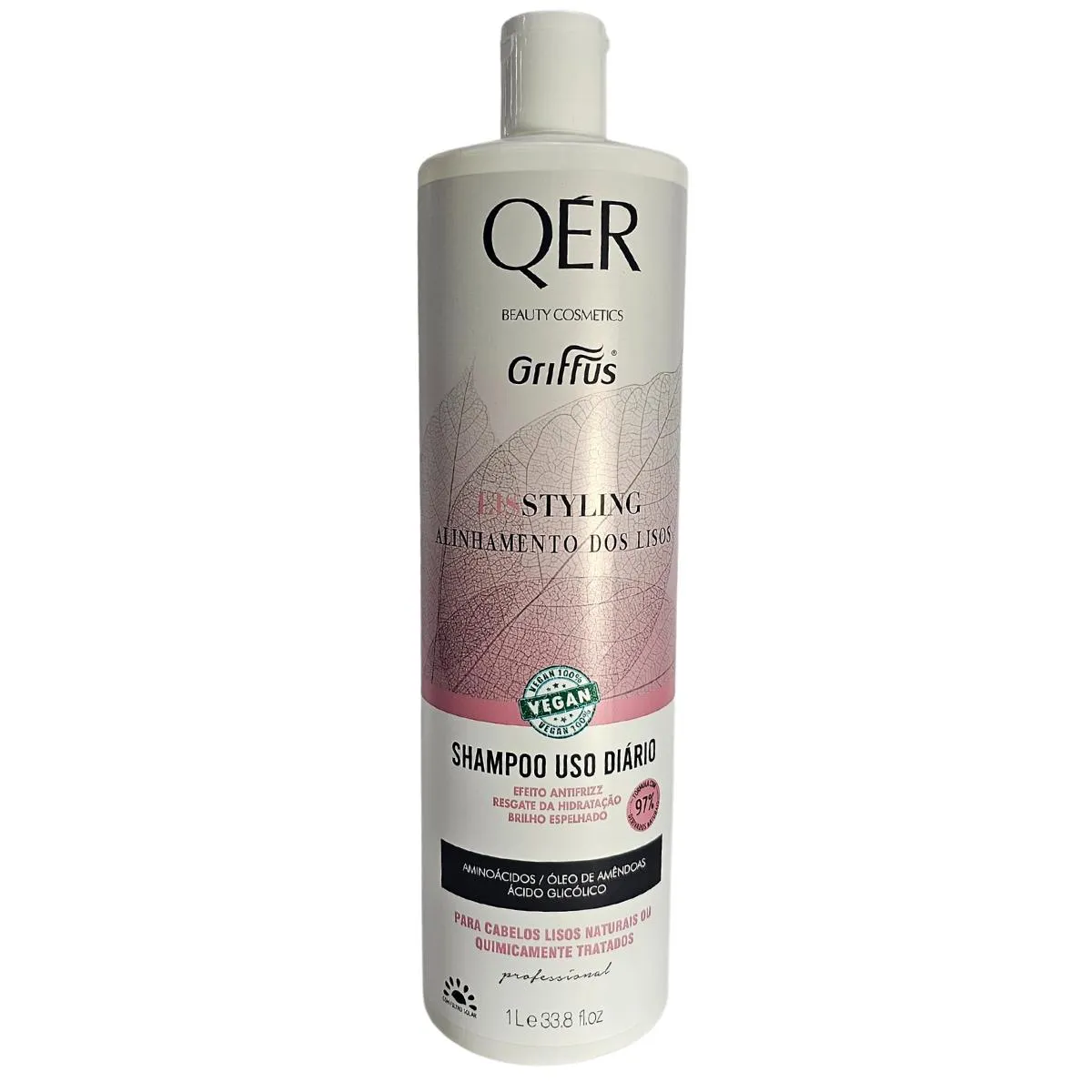 Shampoo Vegano QÉR Beauty Cosmetics Lisstyling Alinhamento dos Lisos 1L