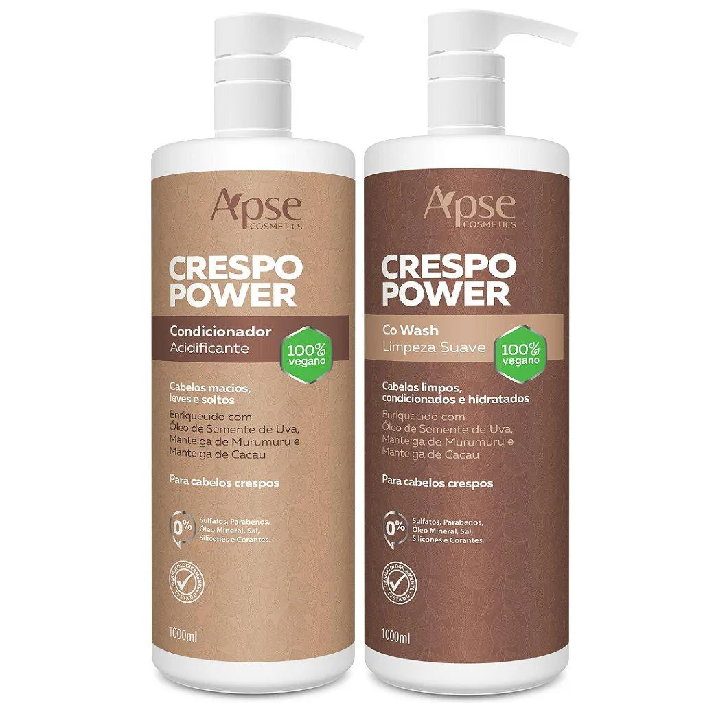 KIT CO WASH 1L E CONDICIONDOR 1L CRESPO POWER APSE COSMéTICS