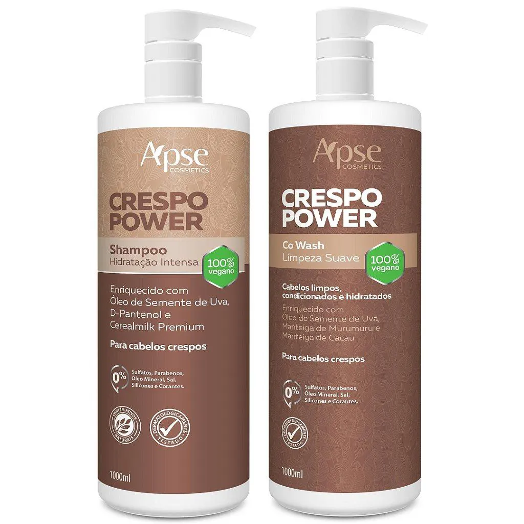 KIT SHAMPOO 1L E CO WASH 1L CRESPO POWER APSE COSMéTICS
