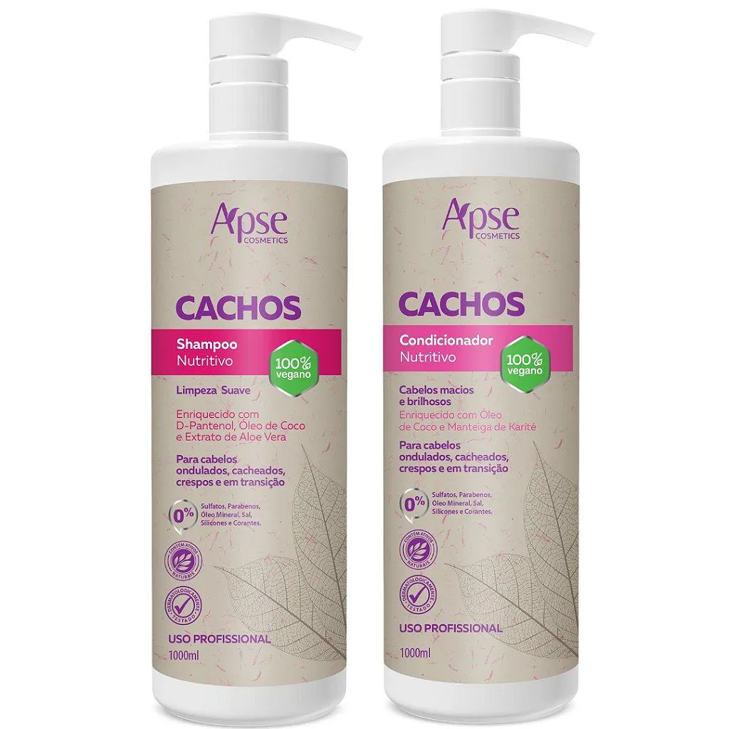 APSE CACHOS SHAMPOO 1 L E CONDICIONADOR 1 L