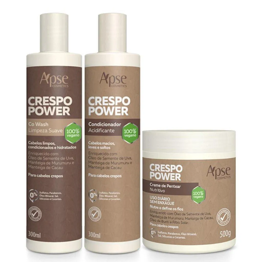 APSE CRESPO POWER CO WASH E CONDICIONADOR + CREME DE PENTEAR
