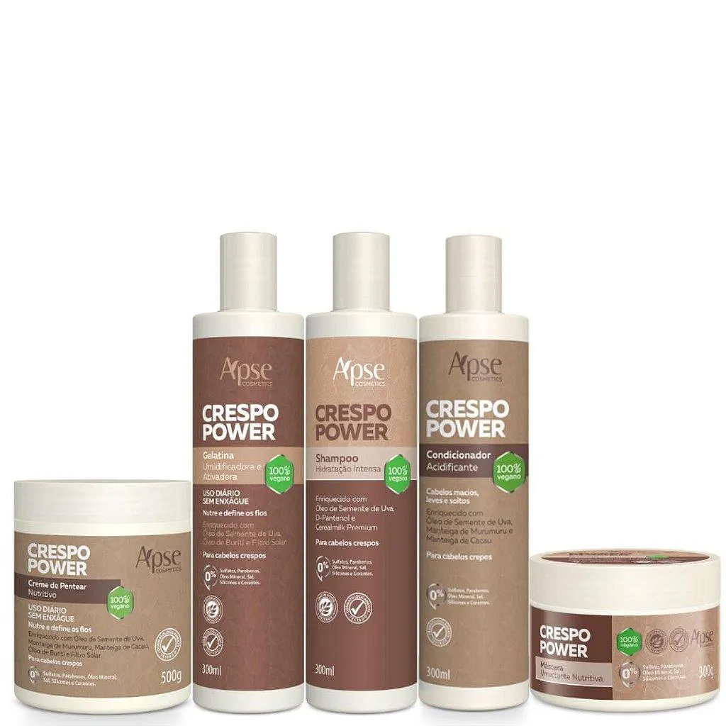 KIT TRATAMENTO COMPLETO VEGANO CRESPO POWER APSE