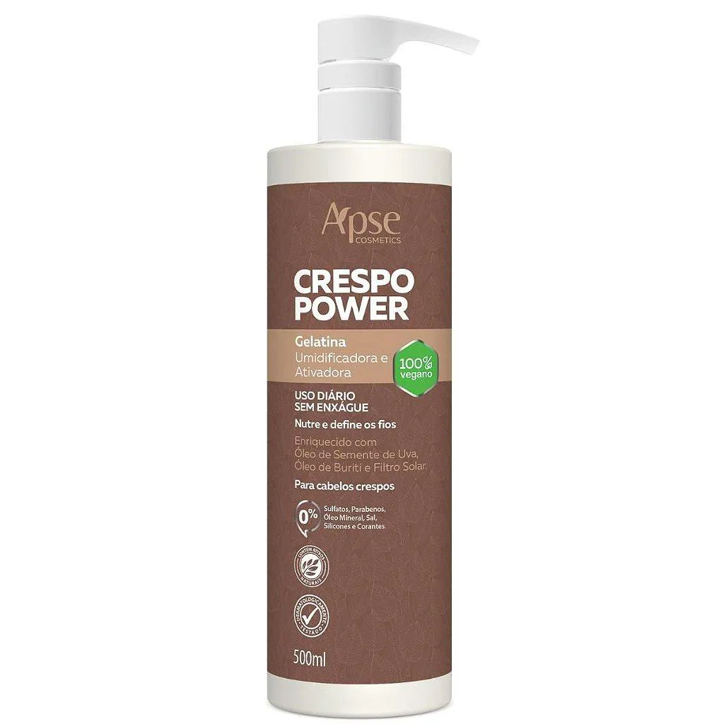 GELATINA UMIDIFICADORA E ATIVADORA CRESPO POWER APSE 500ML