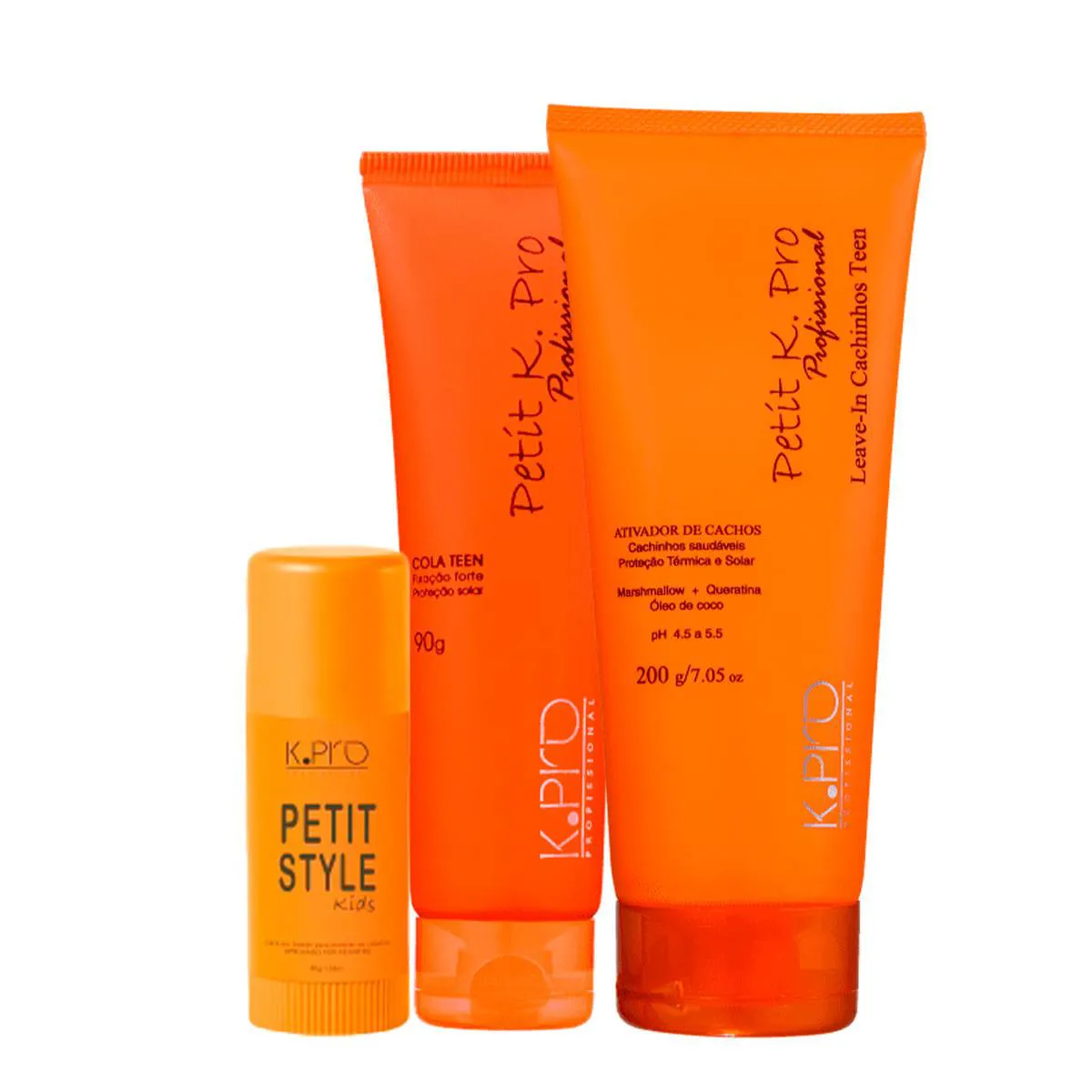 KIT K.PRO PROFISSIONAL PETIT TEEN ATIVADOR POMADA E CERA BASTãO MODELADORA (3 PRODUTOS)