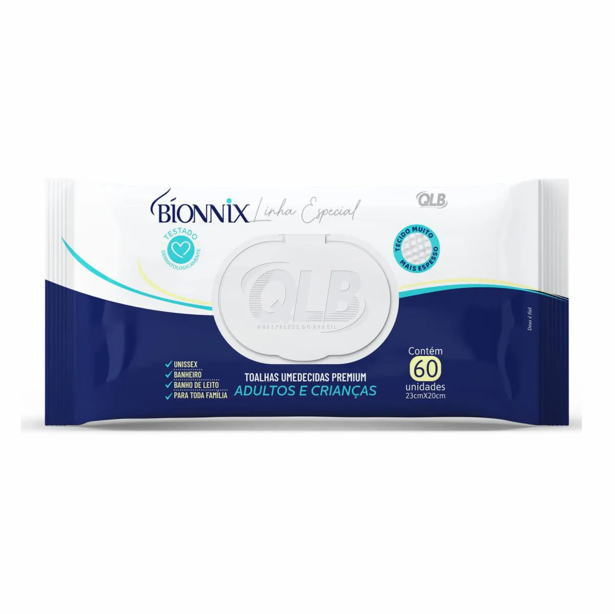 180 TOALHAS UMEDECIDAS PREMIUM ADULTO BIONNIX - KIT C/ 3 PACOTES