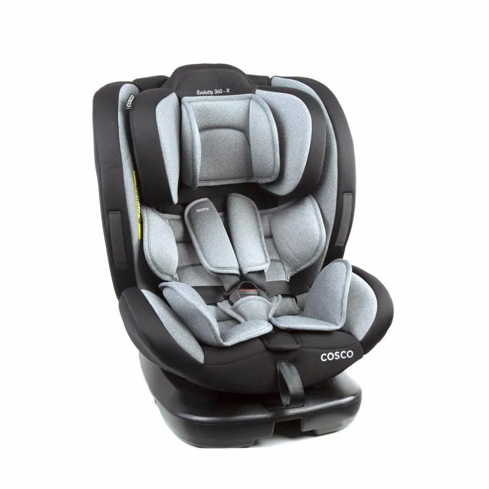 CADEIRINHA DE CARRO EVOLUTTY 360° X 0 A 36KG COM ISOFIX COSCO CINZA MESCLA