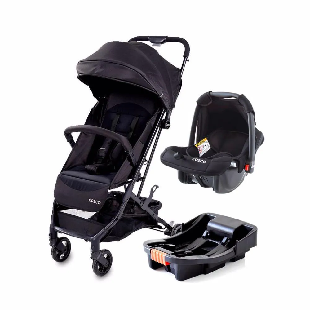 TRAVEL SYSTEM MINNY 3.0 TRIO COSCO PRETO ABSOLUTO