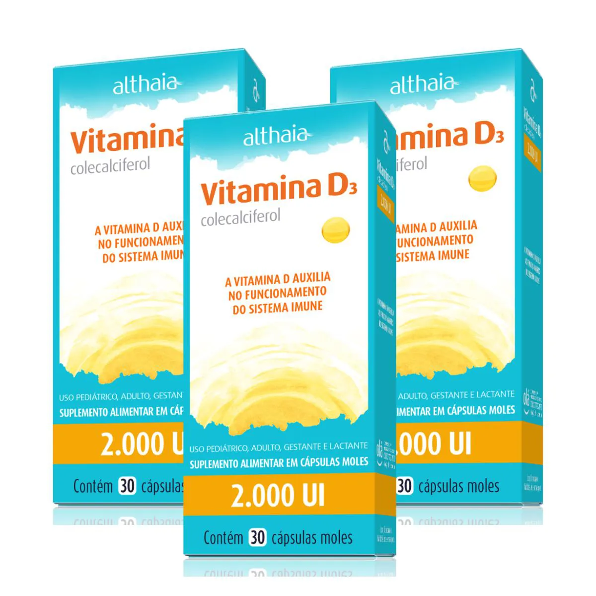 3X VITAMINA D3 2.000UI 30 CáPSULAS EQUALIV SEM Sabor