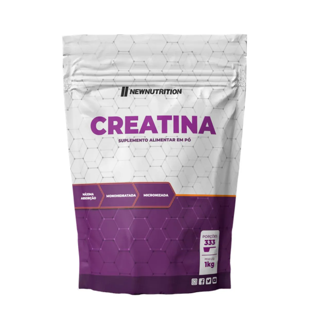 CREATINA MONOHIDRATADA NEW NUTRITION 1KG SEM Sabor