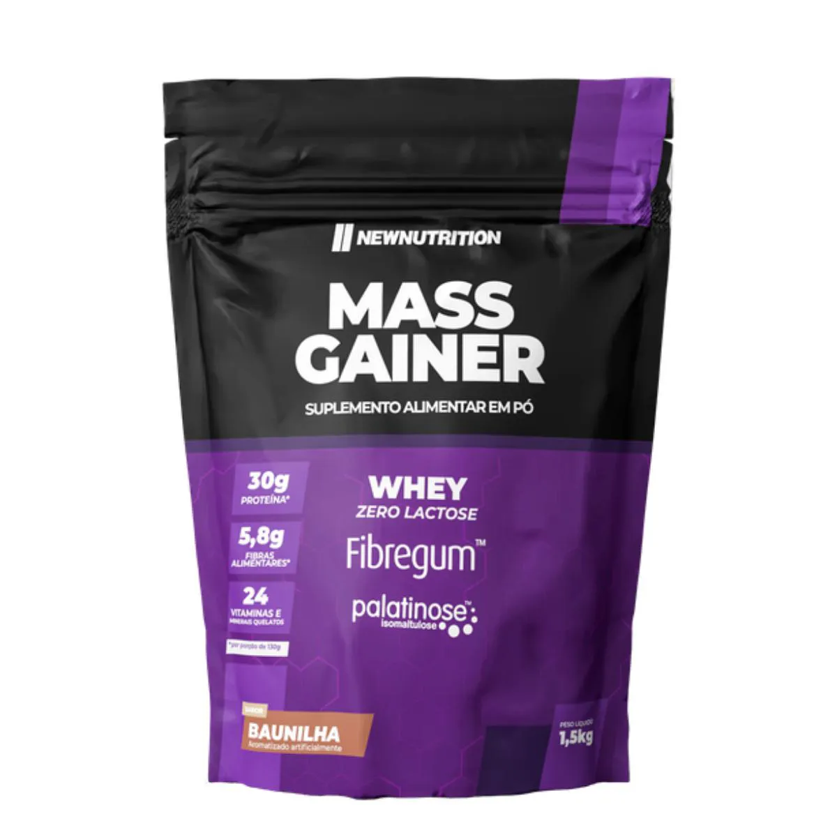 HIPERCALóRICO MASS GAINER BAUNILHA NEW NUTRITION 1,5KG
