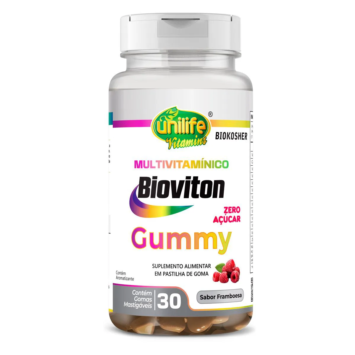 GUMMY MULTIVITAMíNICO SABOR FRAMBOESA UNILIFE 30 GOMAS