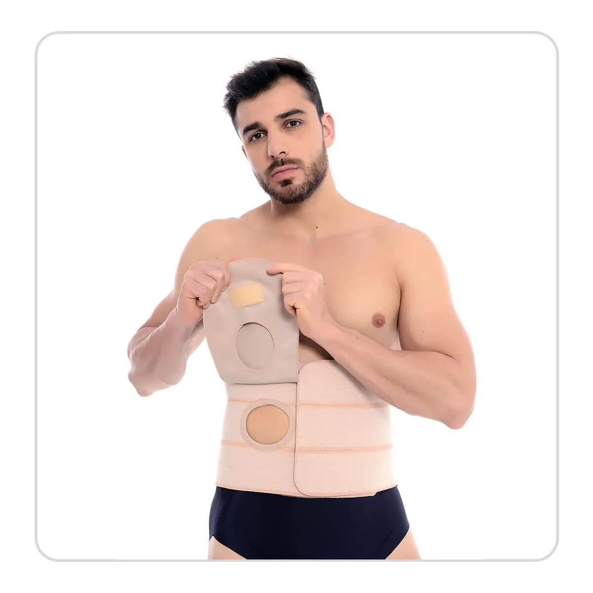 FAIXA ABDOMINAL BOLSA DE COLOSTOMIA UNISSEX XXG Bege