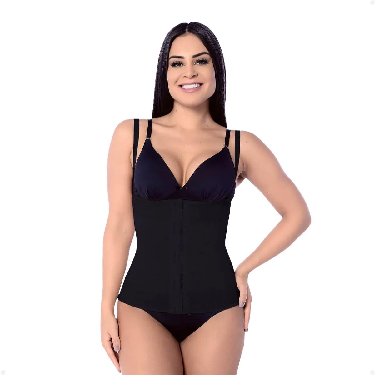 CINTURITA FEMININA MODELADORA LONGA COM RENDA M Preto