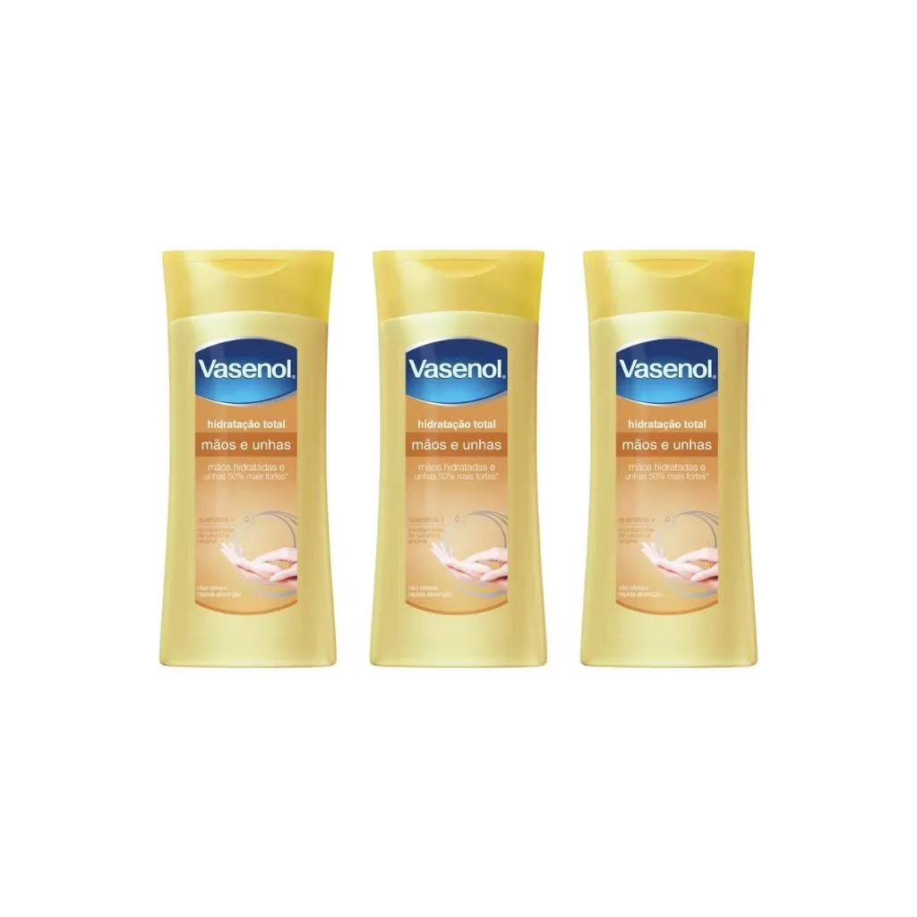 HIDRATANTE CORPORAL VASENOL MAOS E UNHAS 200ML - KIT C/3UN