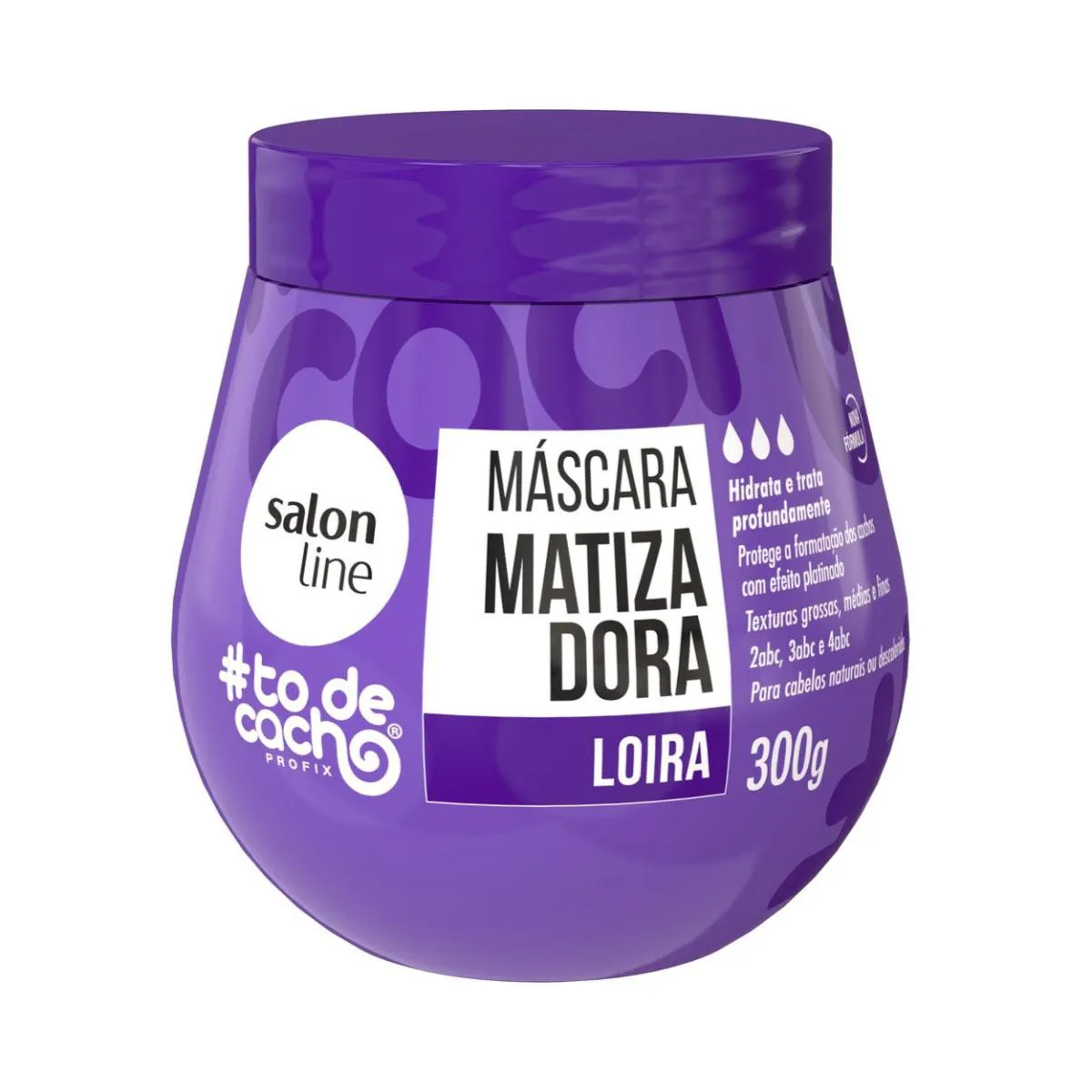 MáSCARA MATIZADORA LOIRO ROXA CACHOS HIDRATA SALON LINE 300G
