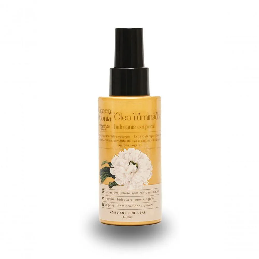 ÓLEO HIDRATANTE ILUMINADOR CORPORAL GREEN PEONIA 100ML