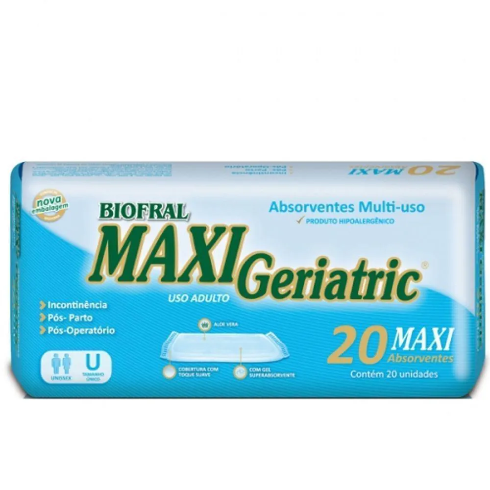 ABSORVENTE GERIáTRICO BIOFRAL MAXI COM 20 UNIDADES