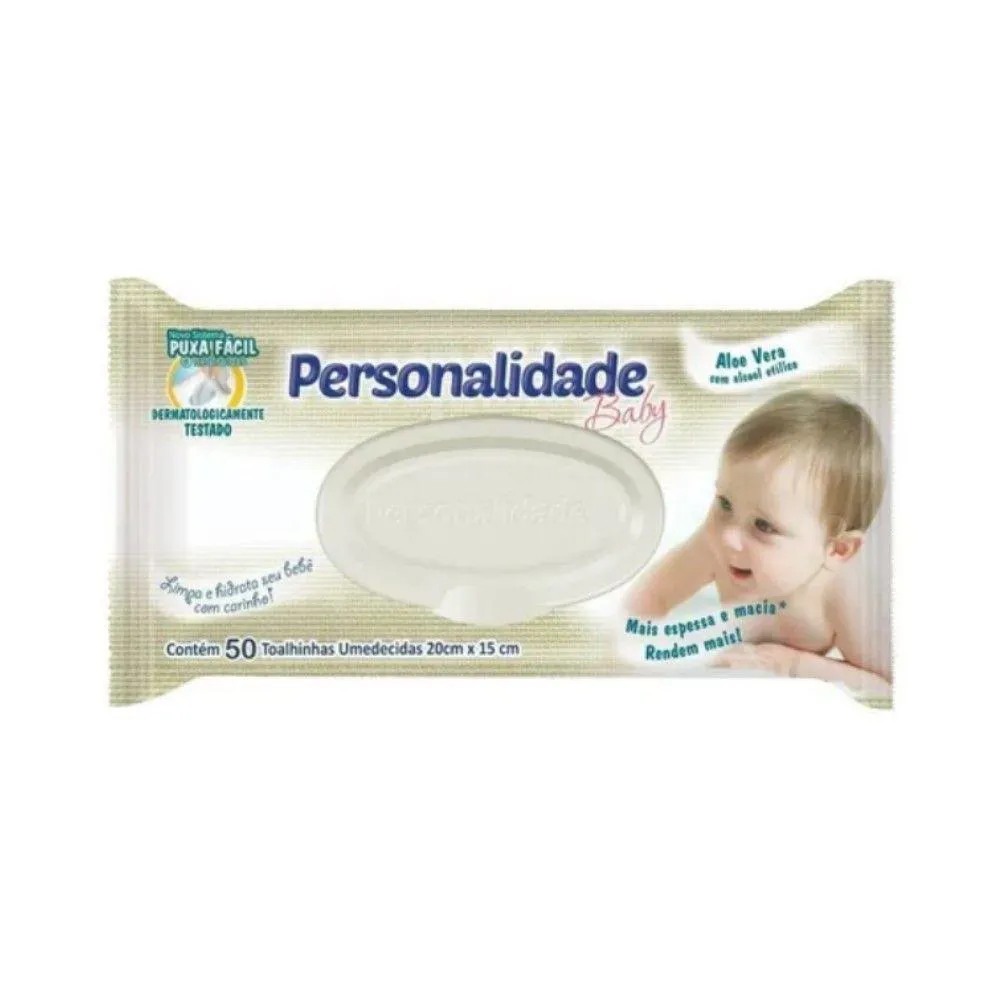 TOALHAS UMEDECIDAS PERSONALIDADE BABY 50 UNIDADES
