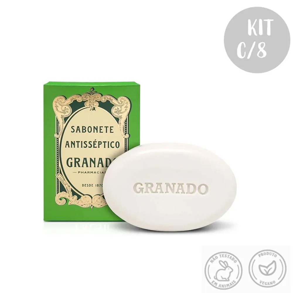 KIT C/8 SABONETES EM BARRA VEGETAL 90G ANTISSéPTICO FRESH GRANADO