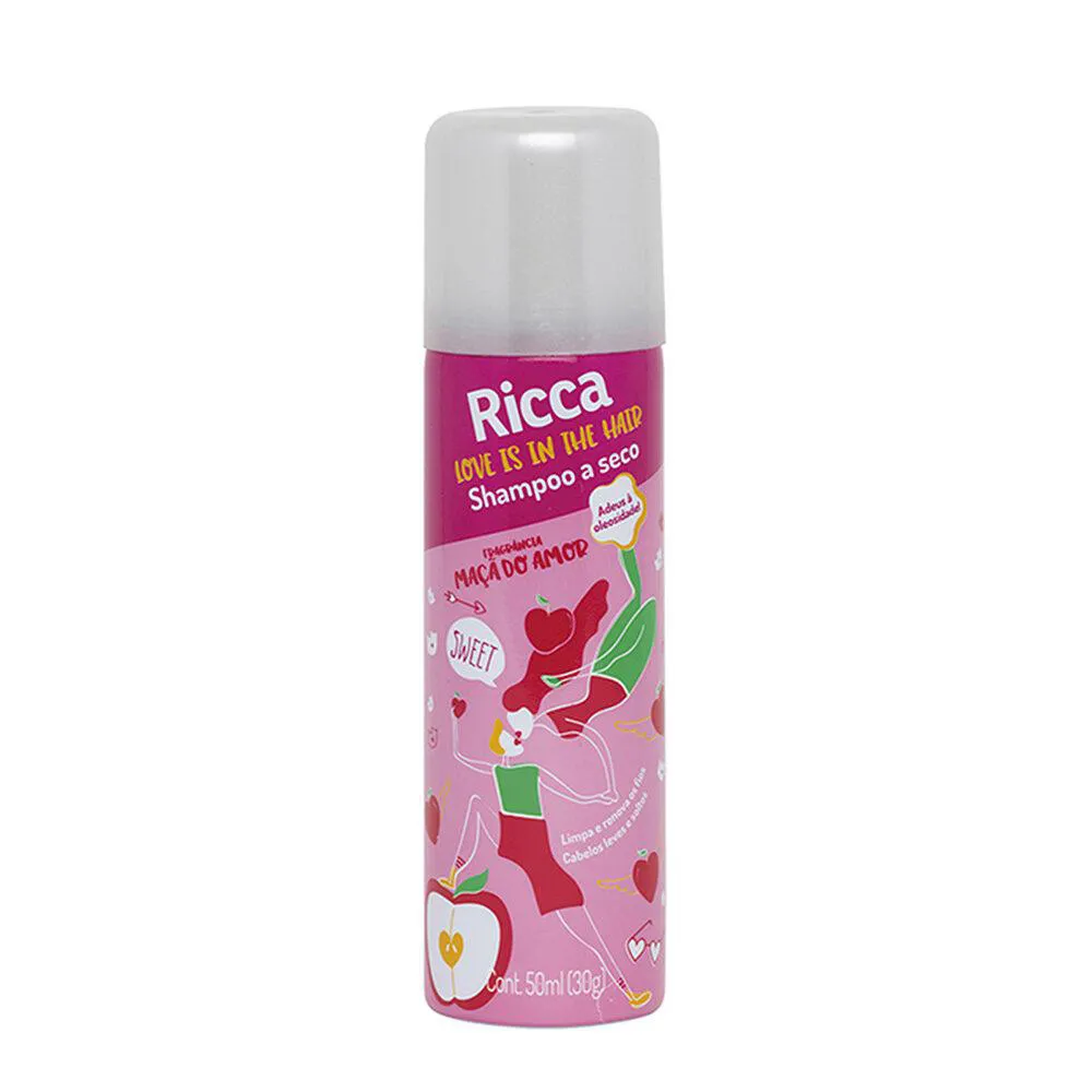 SHAMPOO A SECO MAçã DO AMOR 50ML DOCE ANTIOLEOSIDADE RICCA