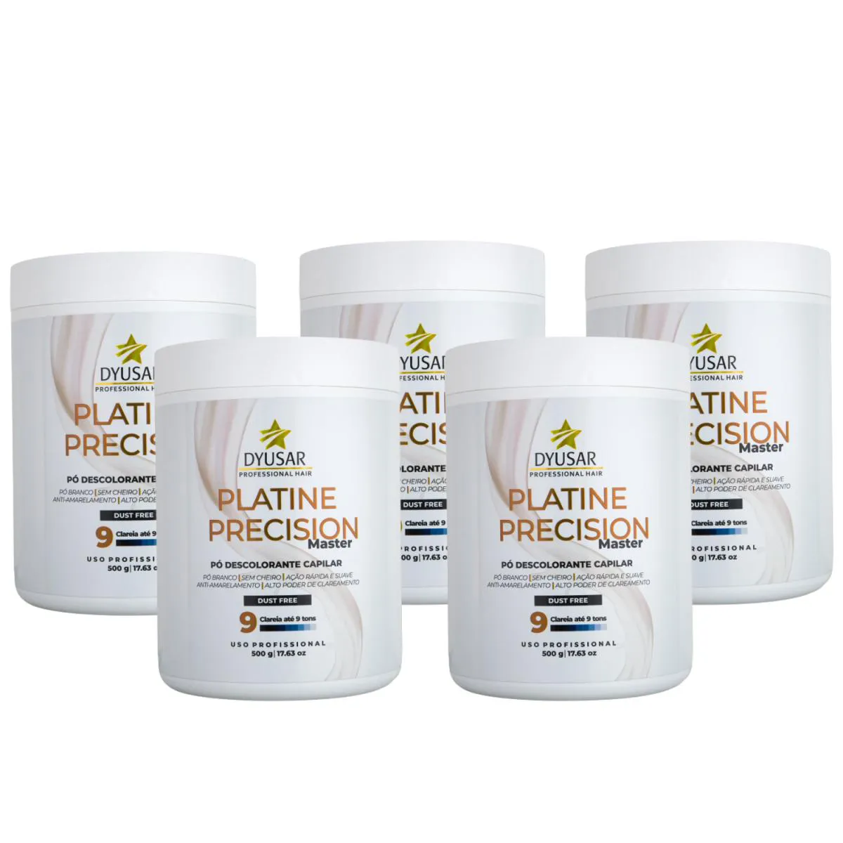 KIT 5 Pó DESCOLORANTE CAPILAR PRECISION PLATINE MASTER 500G