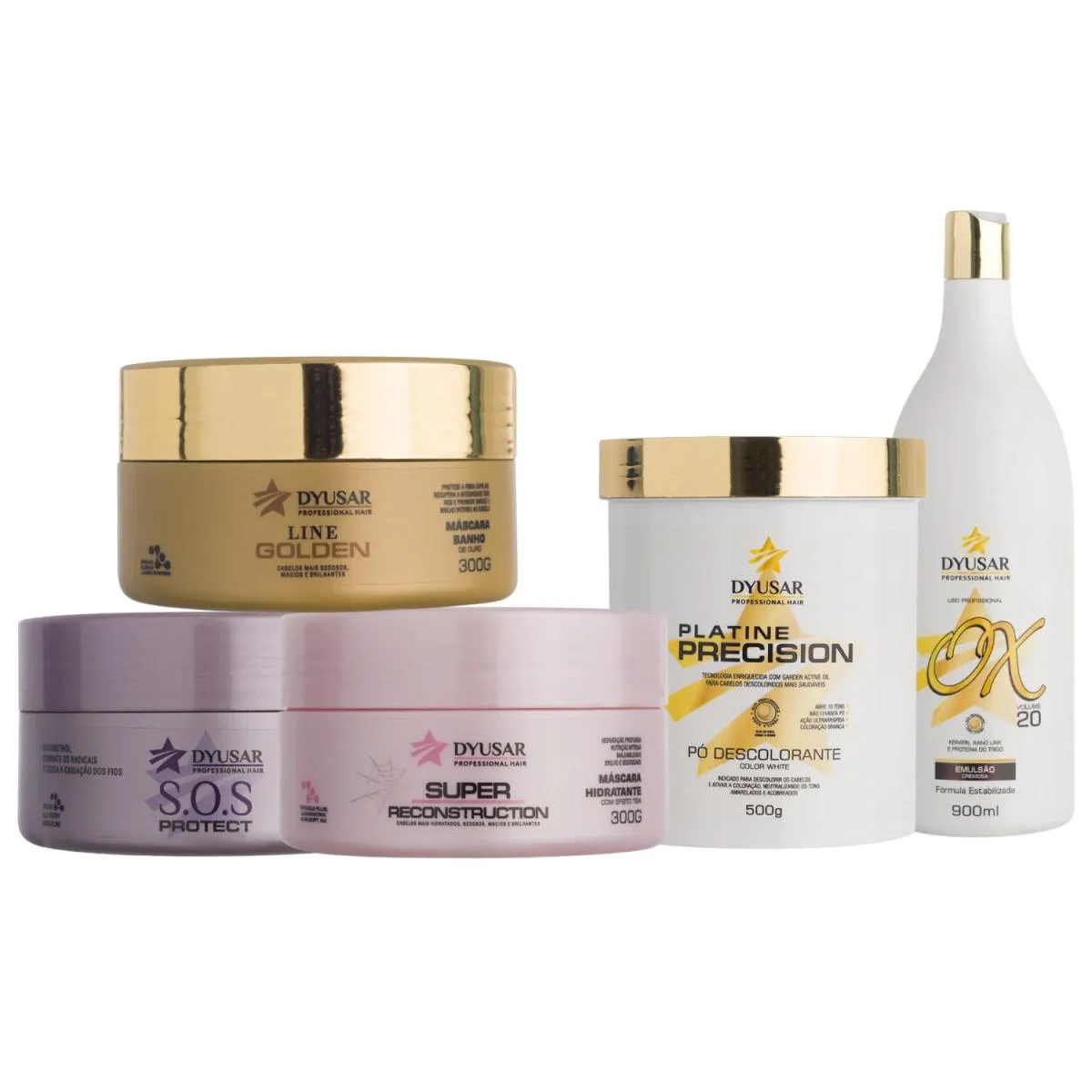 KIT CRONOGRAMA CAPILAR + Pó DESCOLORANTE WHITE + OX 20 VOL
