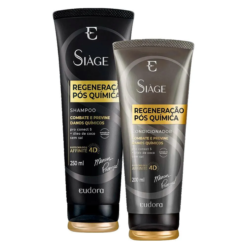KIT SHAMPOO E CONDICIONADOR REGENERAçãO PóS QUíMICA SIàGE