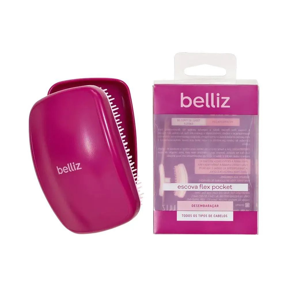 ESCOVA DE CABELO PORTáTIL FLEX POCKET CASSIS BELLIZ