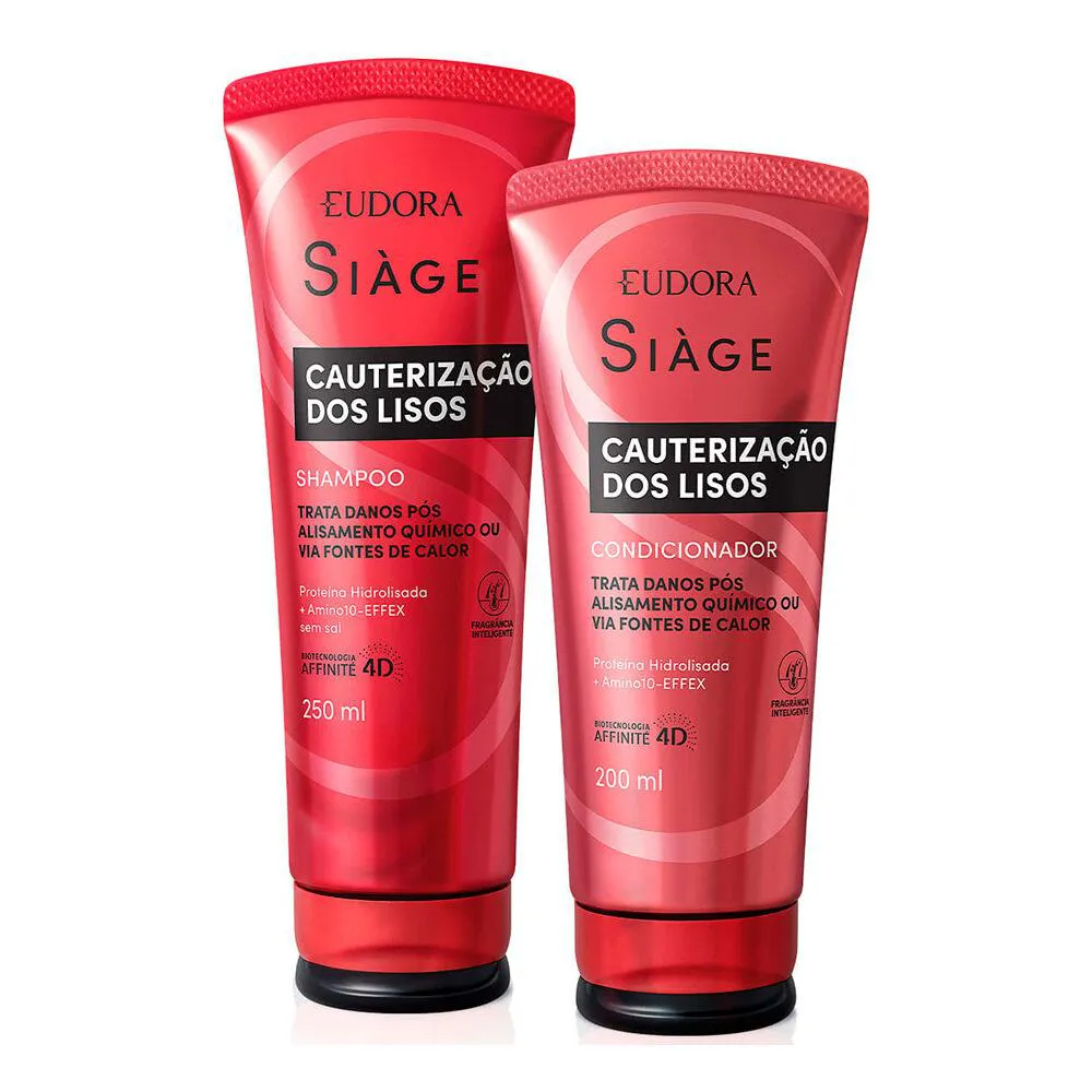 KIT SHAMPOO E CONDICIONADOR CAUTERIZAçãO LISOS EUDORA SIàGE